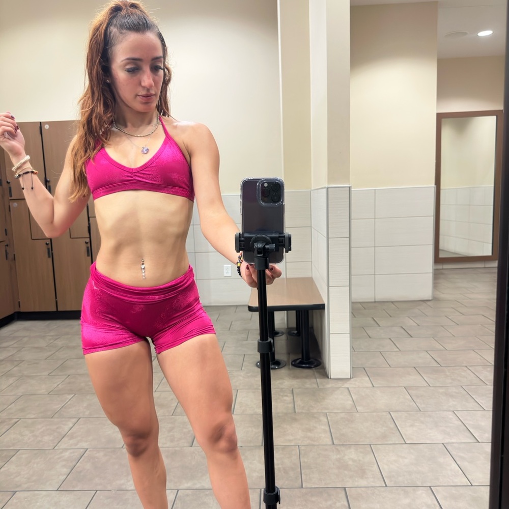 pink high rise shorts gym shark xs